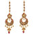 Lucky Jewellery Bridal Golden Red Color Alloy Gold Plated Wedding Jewellery Set
