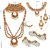 Lucky Jewellery Bridal Golden Color Alloy Gold Plated Wedding Jewellery Set For Girls  Women