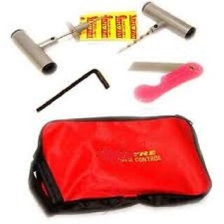 Universal Bike and Car Tubeless Tyre Puncture Portable Repair Kit with plug, cutter and carry case