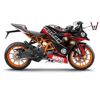 CR Decals KTM Rc Custom Decals/Stickers Full Body Iron Man Kit (Rc 200/390/125) for Bike - 10 inches(25.4 cm)