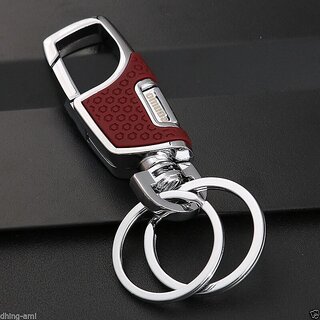 Imported Omuda 3718 Metal Hook Key Chain With Double Ring Chrome Plated Key