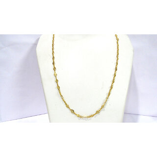                       Golden Flattened rice Design Necklace                                              