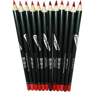 Ads Pro Photo Fines Makeup Stick Lip Liner Pencil(Set of-12Pcs) Multicolour
