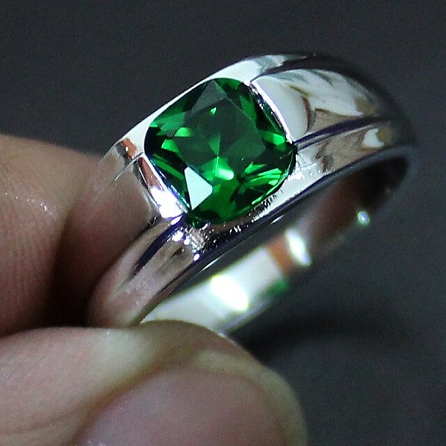Buy Genuine Emerald ring, Precious ring, Sterling silver green ring online  at aStudio1980.com
