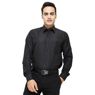 Baleshwar Black Formal Cotton Blend Shirts