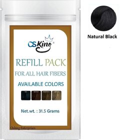 Osking Hair Building Fibers Refill Pack 31.5Grams (Hair Loss Concealer) For All Fibres Like Caboki (Natural Black)