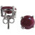 5.02 CTS, 8mm Round Shape Genuine Ruby .925 Sterling Silver Earrings