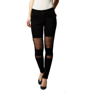                       Miss Chase Women's Black Slim Fit Jeans                                              