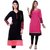 Pink and Black Color Indo Cotton semi stitched Kurti By Omstar fashion (Combo)