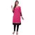 Pink and Black Color Indo Cotton semi stitched Kurti By Omstar fashion (Combo)