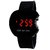i DIVA'S  Fashion Black Apple Cut Digital Rubber Watch for unisex