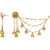 Asmitta Traditional Bahubali Design Gold Plated Jhumki Earrings With Hair Chain For Women