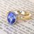 Blue Sapphire Ring Stone Neelam Copper Plated Ring Jaipur Gemstone