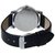 Skmei Black Round Dial Leather Strap Diamond Glass Analog Watch For Men