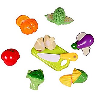 Buy Vegetables Cutting Play Toy Set Can Be Cut in 2 Parts, 7 Vegetables ...