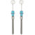 Bijou Vertex Turquoise & Silver Slinky Drop Earrings With Stone & Chain Tassels