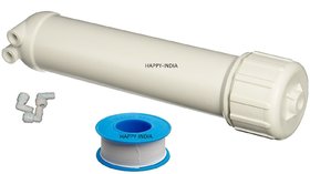 Membrane Housing With O ring + 3 pc elbow + 1 taflon tap +3 mtr Pipe 1/4'' for Water Purifier