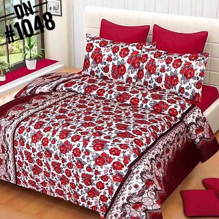 EXOTIC COTTON 1 DOUBLE BED SHEET WITH 2 PILLOW COVERS DBPC07