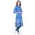 The Kalashop Cotton Cambric Knee Length Front Open Blue Long Shrug Jacket For Women