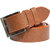 Sunshopping Mens Tan Leatherite Needle Pin Point Buckle Belt With Tan Leatherite Bifold Wallet (Combo)