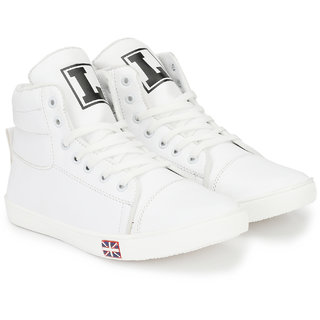Casual White HIgh Ankle Sneaker shoes 