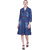 Pinky Pari Blue Color Denim Embroidered Fit  Flare Midi Dress