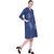 Pinky Pari Blue Color Denim Embroidered Fit  Flare Midi Dress