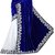 White World Creation Blue Velvet and Net Embroidered Saree With Blouse