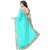 Glory sarees Turquoise Georgette Embroidered Saree With Blouse