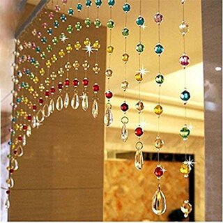 Discount4product 10 Strings String Curtain Multicolor Rainbow