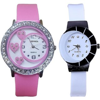 Star Letest collation with beautiful attractive pink and white watch Analog Watch - For Women