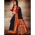 Cloveo Printed Bhagalpuri Silk Saree With Blouse Piece In Black Color For Women