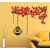 Decor Kafe 'Red Flowers Lamp Lantern Hanging' Wall Sticker Standard Size- 97CM X 78CM Color- Multicolor,