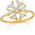 Mahi Gold Plated Floral love triangular petals Finger ring with CZ stones for girls and women FR11030120G