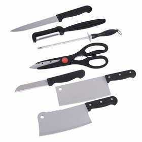 Sarahusainatther 7 Piece Stainless Steel Kitchen Knife Set with Knife Scissor