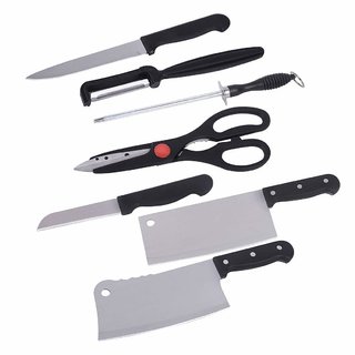 7 Piece Stainless Steel Kitchen Knife Set with Knife Scissor