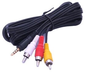 Maurya Services 3.5mm Stereo Male to 3 RCA Male Audio Video AV Cable for Camcorder Camera And Many More