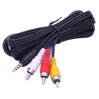 Maurya Services 3.5mm Stereo Male to 3 RCA Male Audio Video AV Cable for Camcorder Camera And Many More