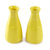 Clay Aesthetics Six Face Yellow Bud Vase - Set Of Two