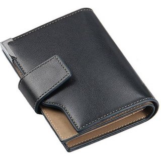 DALUCI Stylish Leather Wallet Credit Card and Money Holder - Black