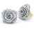 Indi Creation Handmade Glitter Ribbon Earrings Handcrafted Rose Stud Silver Color For Women Girl