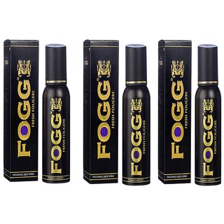 rtex Fogg Fougere Aromatic and Spicy Black Series Deodorant Spray - For Men (120 ml Pack of 3)
