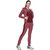 EX10SIVE Maroon Cotton Blend Fleece Long Sleeve Tracksuit for Women