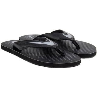 Nike black silver flip flops Clearance