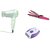 Combo Set Of Foldable Hair Dryer With 2 Speed Output With 3 IN 1 Hair Straightener ,Curler ,comb With Women Hair Remover
