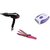 Combo set of Double Headed Hair Remover For Women + 3 in 1 Hair Straightener , Curler  Comb +New Chaoba 2800 Hair Dryer
