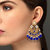 Asmitta Traditional Gold Plated Blue Stone Chand Bali Earring For Women