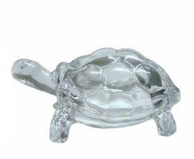 Maurya Services Crystal Clear Glass Tortoise Kachua/Fengshui Kachua For Happiness