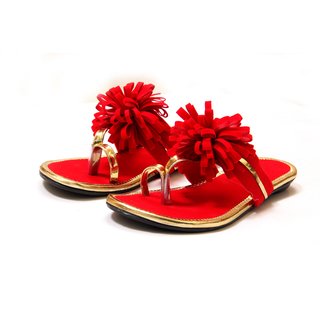 Buy pose appraisal flower women Casual red Chappal Online 388