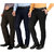 Gwalior Pack Of 3 Flat Front Slim Fit Formal Trousers (Black, Blue ,Brown)